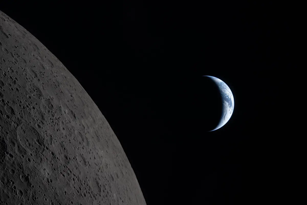 Earth as seen from beyond the Moon